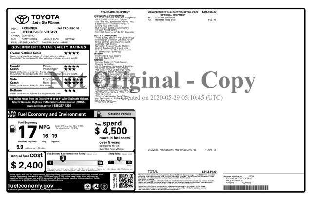 used 2020 Toyota 4Runner car, priced at $46,938