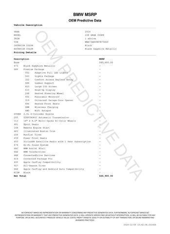 used 2024 BMW 228 Gran Coupe car, priced at $46,900