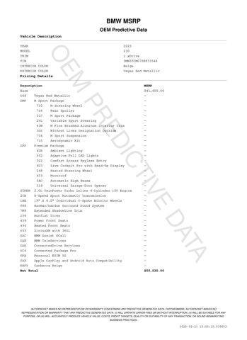 used 2025 BMW 230 car, priced at $50,530