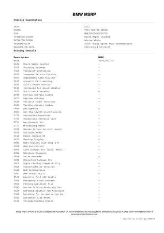 used 2021 BMW 750 car, priced at $42,932