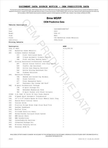 new 2025 BMW X7 car, priced at $116,560