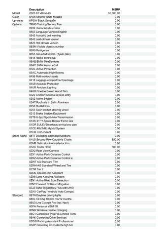 new 2026 BMW X7 car, priced at $93,375