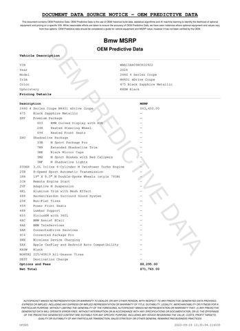 used 2024 BMW M440 car, priced at $64,555