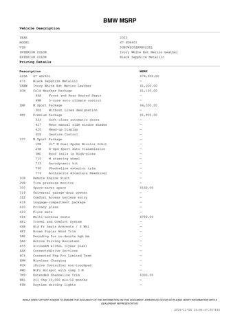 used 2022 BMW X7 car, priced at $48,981