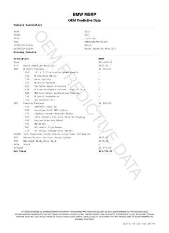 used 2025 BMW 230 car, priced at $49,750