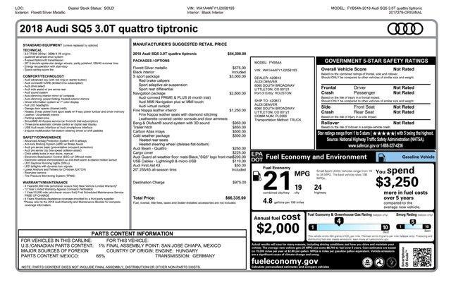 used 2018 Audi SQ5 car, priced at $20,671