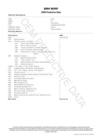 used 2025 BMW X5 car, priced at $66,347