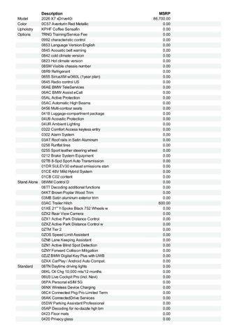 new 2026 BMW X7 car, priced at $94,225