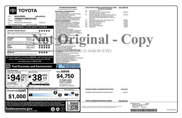 used 2024 Toyota RAV4 Prime car, priced at $43,967
