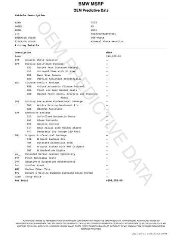 new 2025 BMW X5 car, priced at $104,205