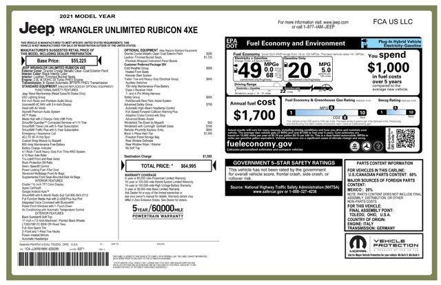 used 2021 Jeep Wrangler Unlimited 4xe car, priced at $33,439
