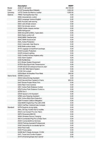 new 2026 BMW X7 car, priced at $98,865