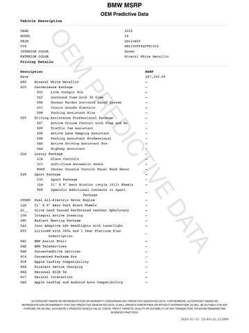 new 2025 BMW iX car, priced at $104,080