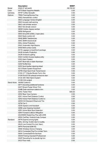 new 2026 BMW X7 car, priced at $94,225