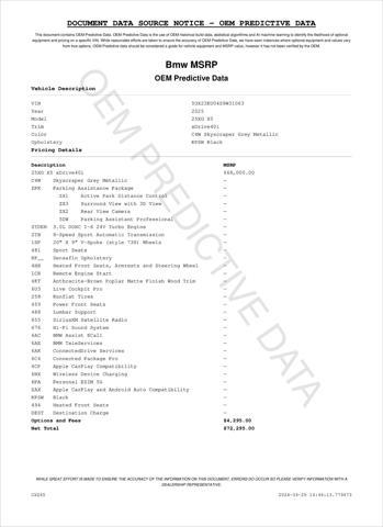 new 2025 BMW X5 car, priced at $71,295