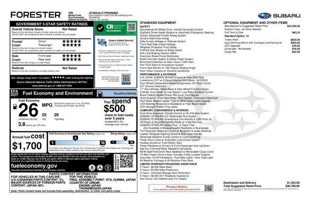 used 2023 Subaru Forester car, priced at $27,471