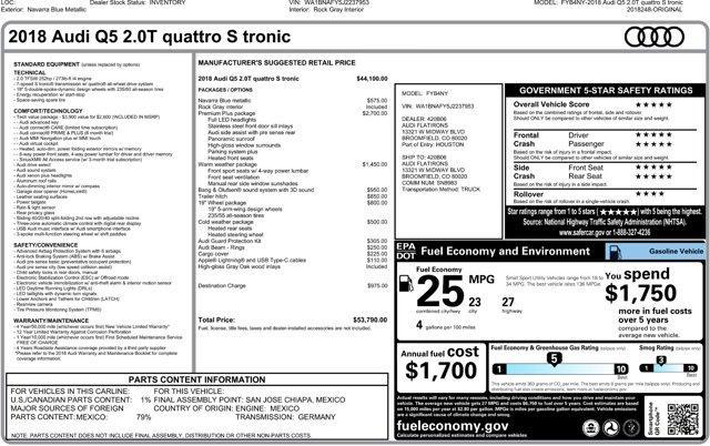 used 2018 Audi Q5 car, priced at $18,607