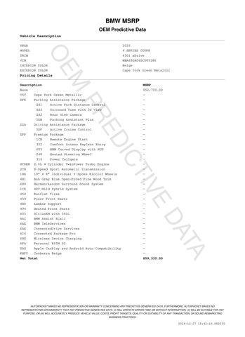 new 2025 BMW 430 car, priced at $55,835