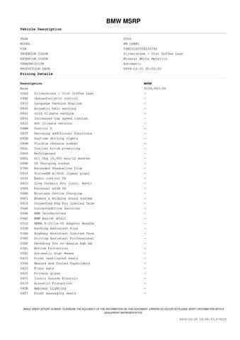 new 2026 BMW XM car, priced at $160,775