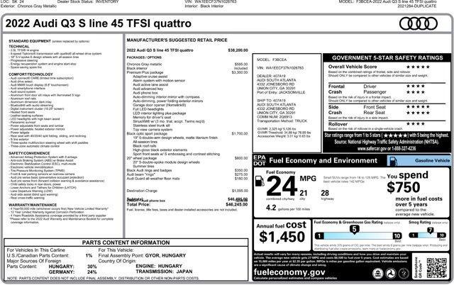 used 2022 Audi Q3 car, priced at $31,742