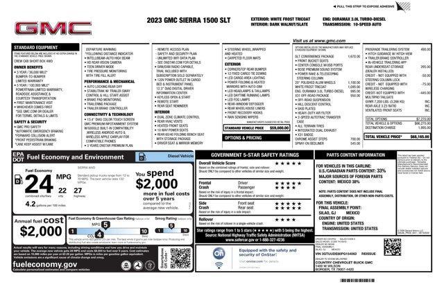 used 2023 GMC Sierra 1500 car, priced at $43,971