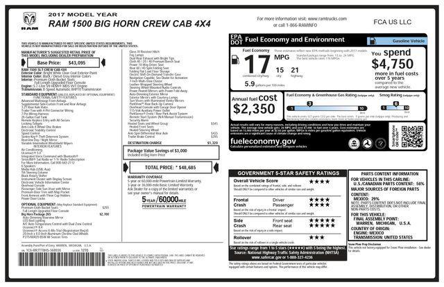 used 2017 Ram 1500 car, priced at $15,999