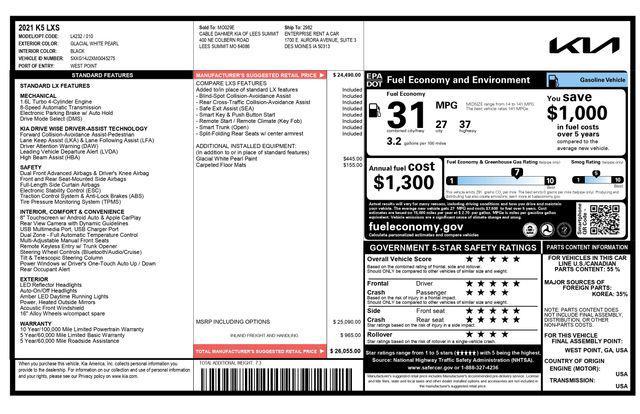 used 2021 Kia K5 car, priced at $11,800