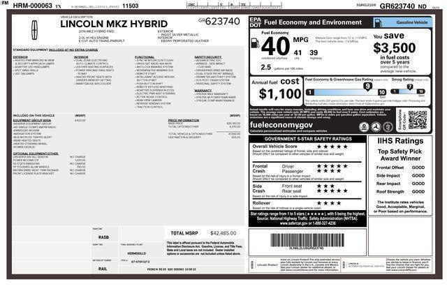 used 2016 Lincoln MKZ Hybrid car, priced at $9,499