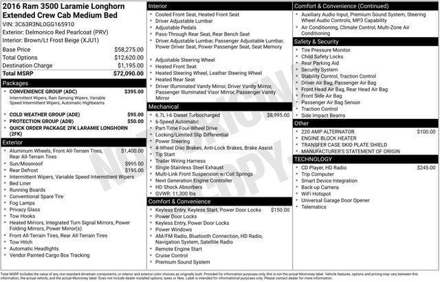 used 2016 Ram 3500 car, priced at $35,999