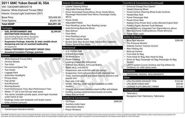 used 2011 GMC Yukon XL car, priced at $8,500