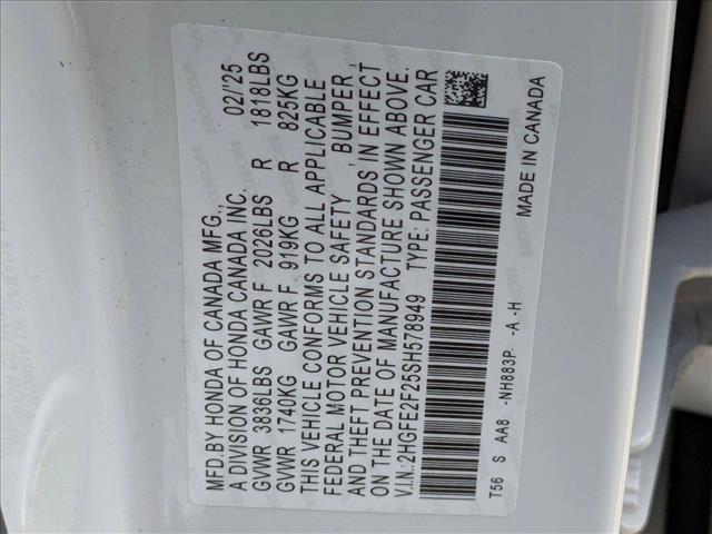 used 2025 Honda Civic car, priced at $24,990