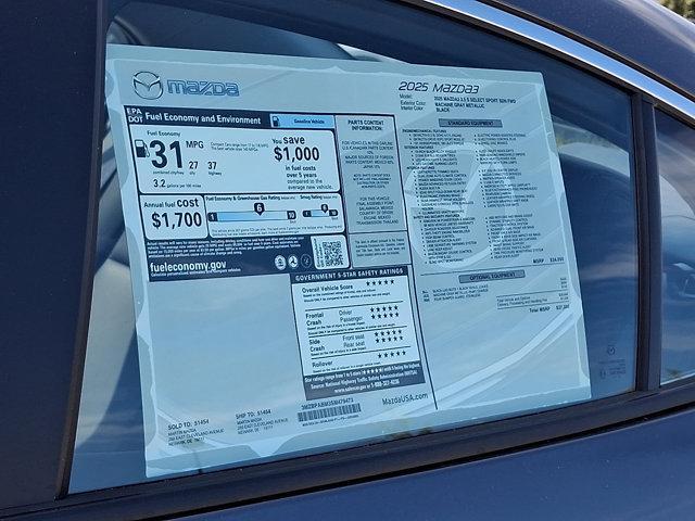 new 2025 Mazda Mazda3 car, priced at $26,304