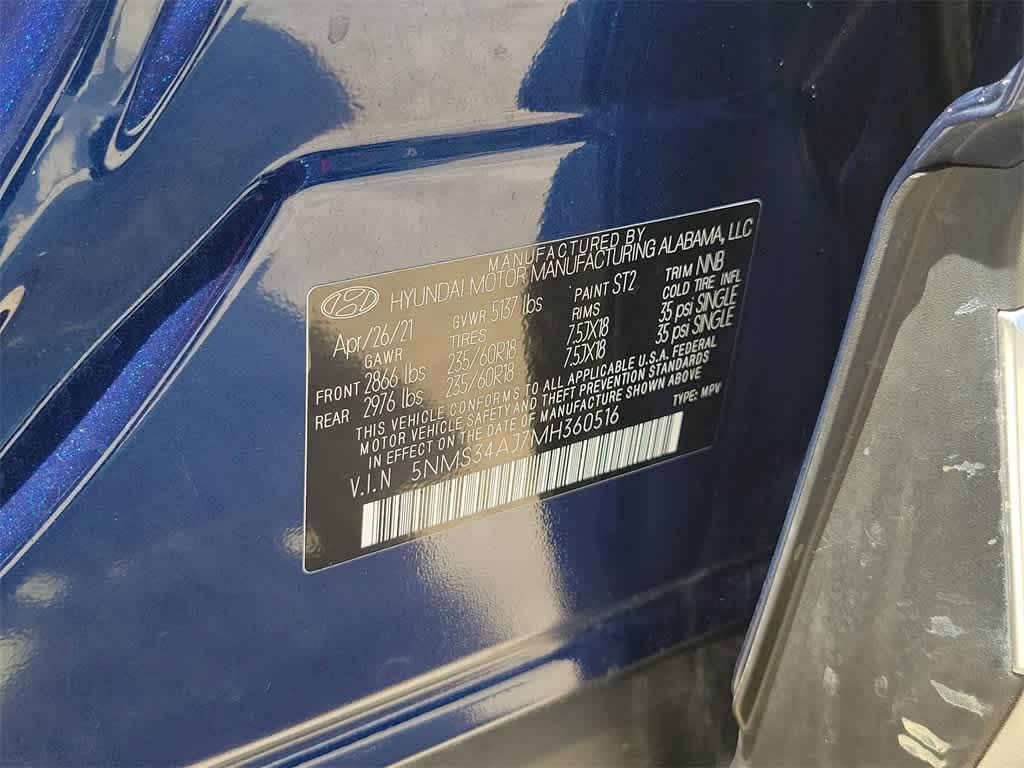 used 2021 Hyundai Santa Fe car, priced at $18,231