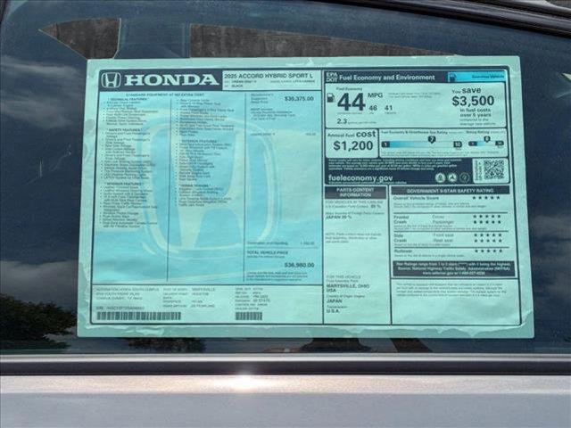 new 2025 Honda Accord Hybrid car, priced at $35,217