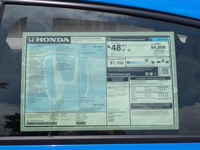 new 2025 Honda Civic Hybrid car, priced at $30,417