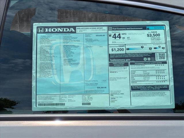 new 2025 Honda Accord Hybrid car, priced at $33,755