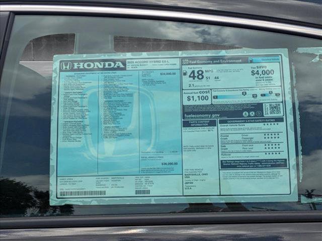 new 2025 Honda Accord Hybrid car, priced at $34,373