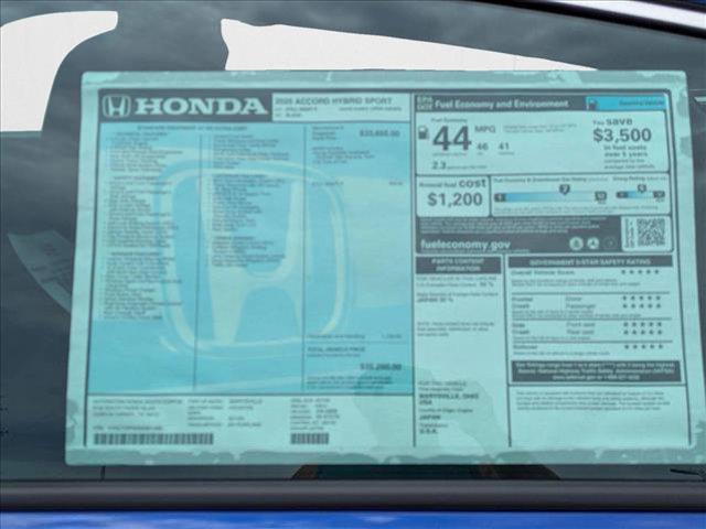 new 2025 Honda Accord Hybrid car, priced at $33,755