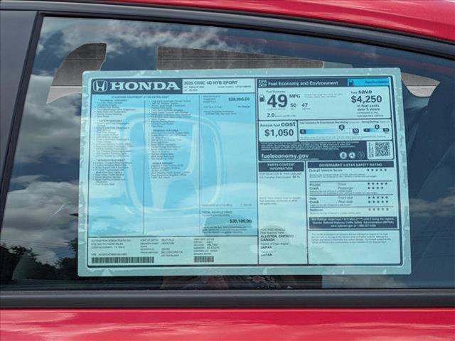 new 2025 Honda Civic Hybrid car, priced at $29,495
