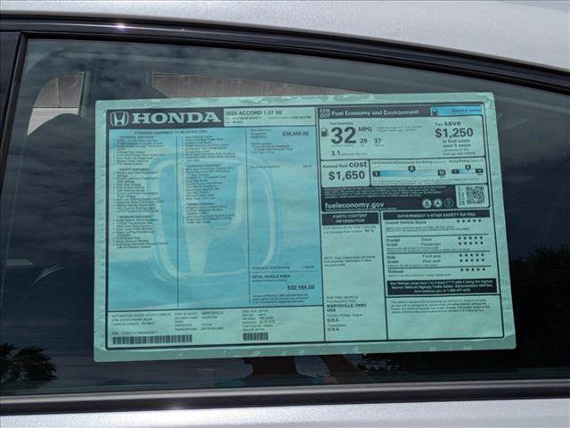 new 2025 Honda Accord car, priced at $30,805