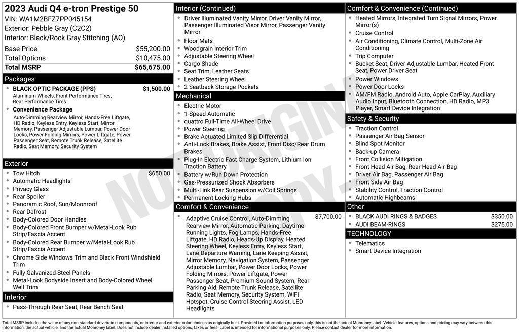used 2023 Audi Q4 e-tron car, priced at $30,888