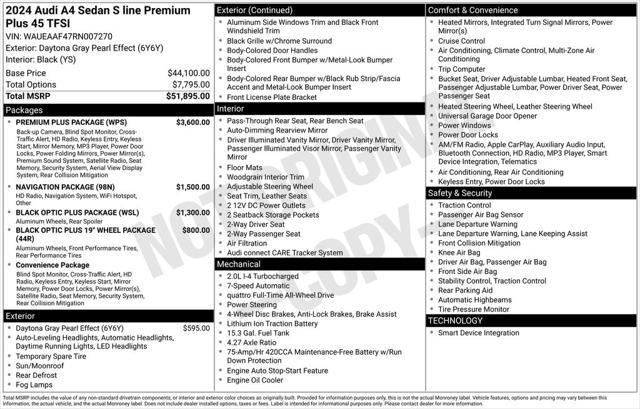 used 2024 Audi A4 car, priced at $41,888