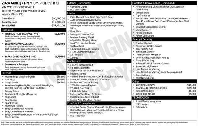 used 2024 Audi Q7 car, priced at $65,998