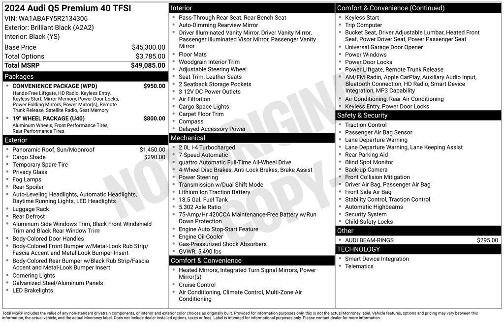 used 2024 Audi Q5 car, priced at $39,998