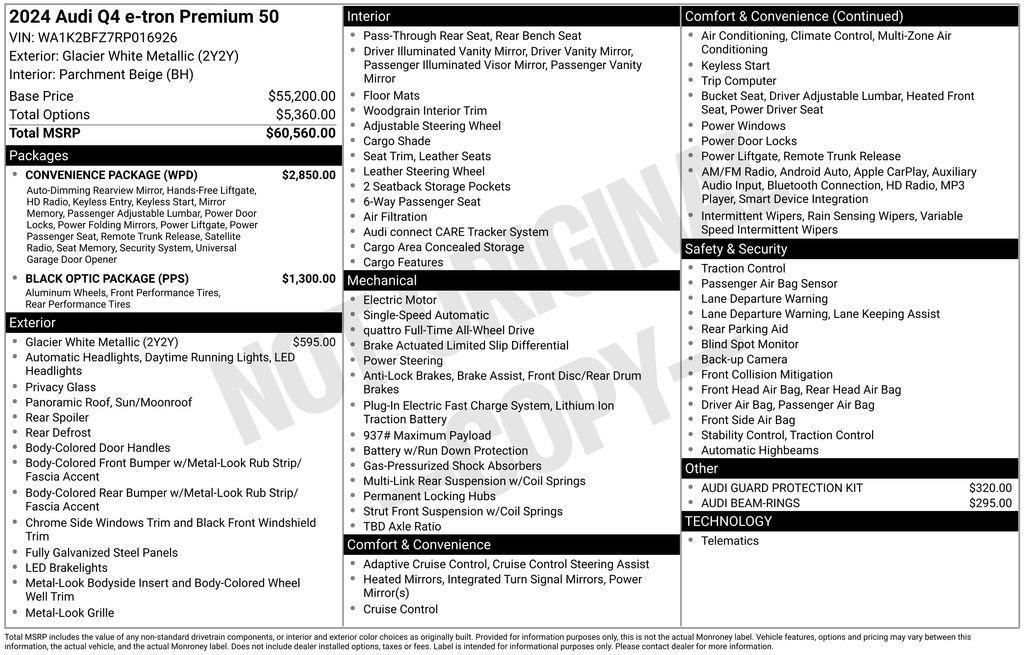 used 2024 Audi Q4 e-tron car, priced at $34,598