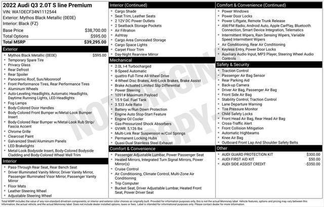 used 2022 Audi Q3 car, priced at $30,998