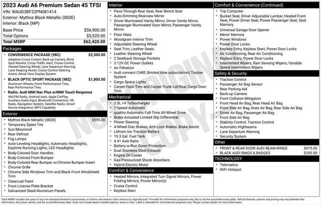 used 2023 Audi A6 car, priced at $47,786