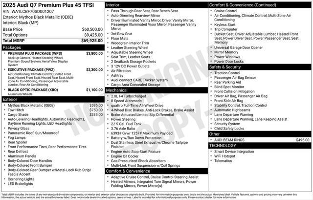 used 2025 Audi Q7 car, priced at $62,888