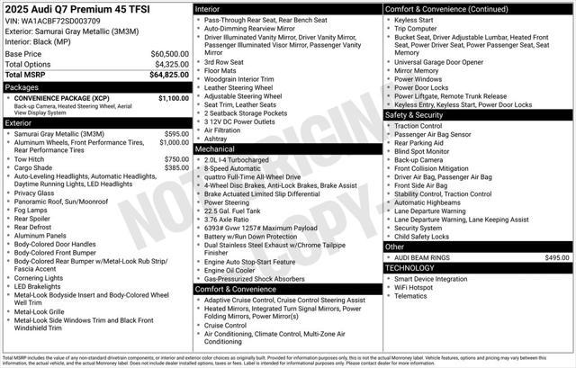 used 2025 Audi Q7 car, priced at $55,888