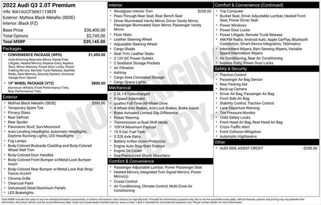 used 2022 Audi Q3 car, priced at $29,888